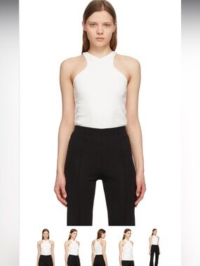 Gauge81 White Halter Ribbed Tank
